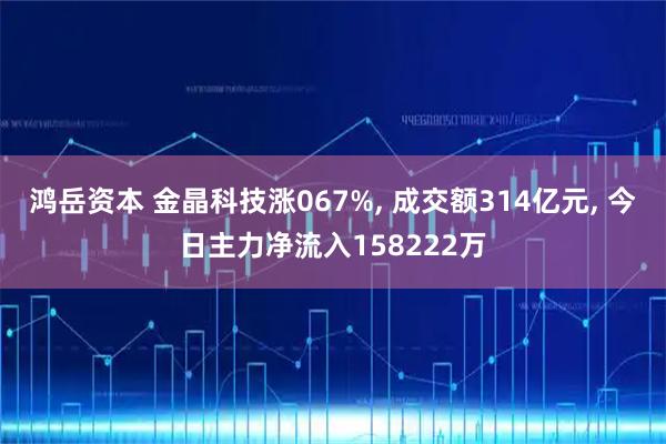 鸿岳资本 金晶科技涨067%, 成交额314亿元, 今日主力净流入158222万